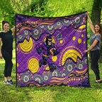 Melbourne Storm Quilt Aboriginal Dot Pattern - Rugby Mascot Heritage Pride