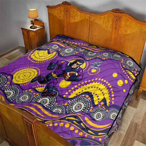 Melbourne Storm Quilt Aboriginal Dot Pattern - Rugby Mascot Heritage Pride