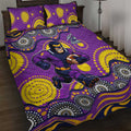Melbourne Storm Quilt Bed Set Aboriginal Dot Pattern - Rugby Mascot Heritage Pride