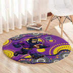 Melbourne Storm Round Carpet Aboriginal Dot Pattern - Rugby Mascot Heritage Pride