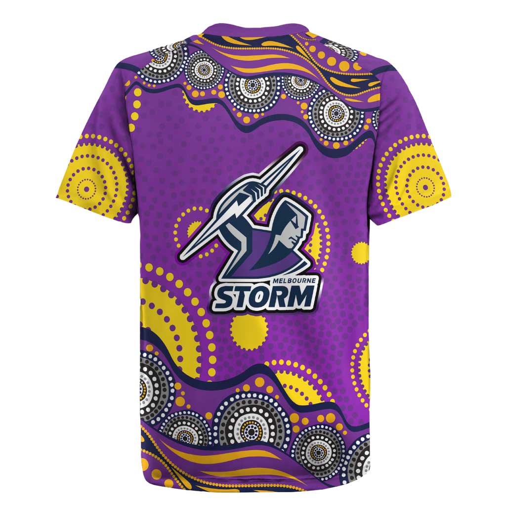 Melbourne Storm Rugby Jersey Aboriginal Dot Pattern - Rugby Mascot Heritage Pride