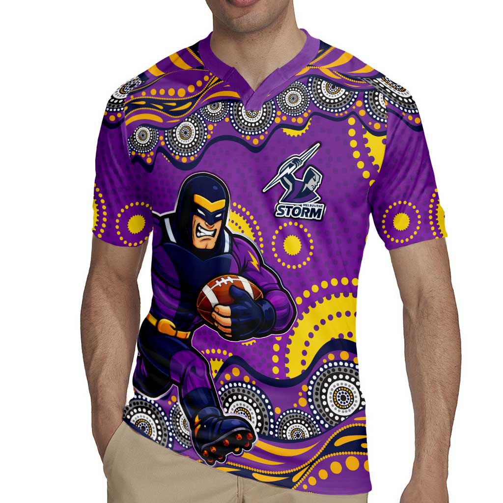 Melbourne Storm Rugby Jersey Aboriginal Dot Pattern - Rugby Mascot Heritage Pride