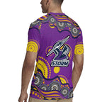 Melbourne Storm Rugby Jersey Aboriginal Dot Pattern - Rugby Mascot Heritage Pride