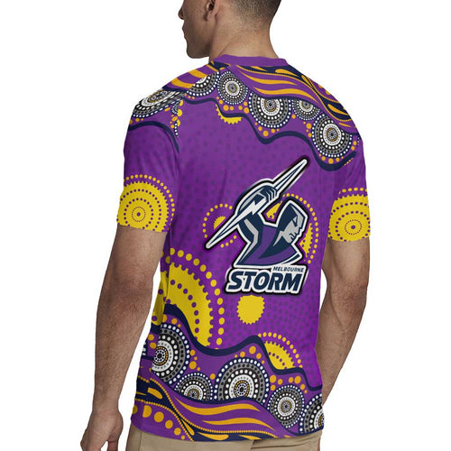 Melbourne Storm Rugby Jersey Aboriginal Dot Pattern - Rugby Mascot Heritage Pride