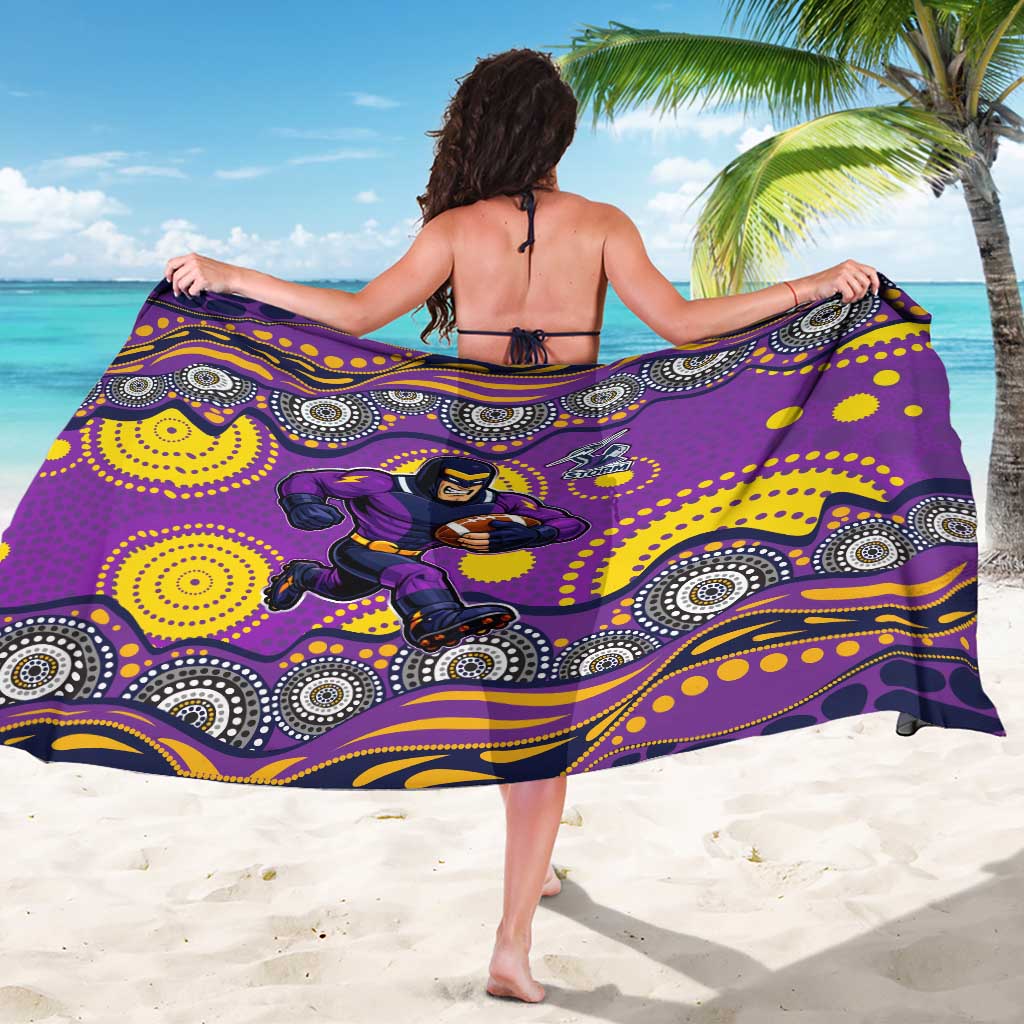 Melbourne Storm Sarong Aboriginal Dot Pattern - Rugby Mascot Heritage Pride