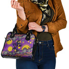Melbourne Storm Shoulder Handbag Aboriginal Dot Pattern - Rugby Mascot Heritage Pride