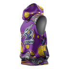 Melbourne Storm Sleeveless Hoodie Aboriginal Dot Pattern - Rugby Mascot Heritage Pride