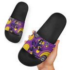 Melbourne Storm Slide Sandals Aboriginal Dot Pattern - Rugby Mascot Heritage Pride