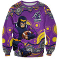 Melbourne Storm Sweatshirt Aboriginal Dot Pattern - Rugby Mascot Heritage Pride