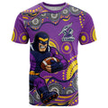 Melbourne Storm T Shirt Aboriginal Dot Pattern - Rugby Mascot Heritage Pride