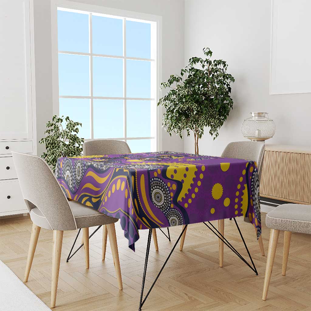 Melbourne Storm Tablecloth Aboriginal Dot Pattern - Rugby Mascot Heritage Pride