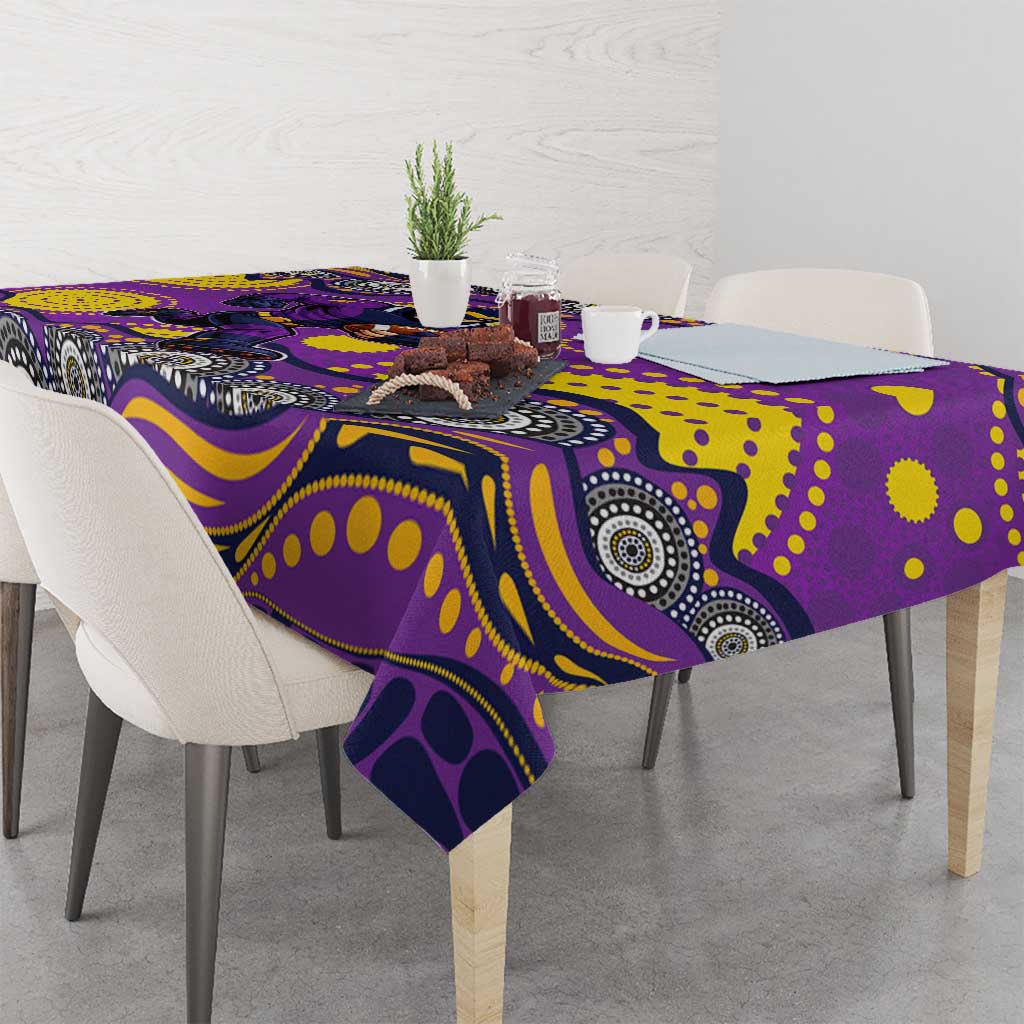 Melbourne Storm Tablecloth Aboriginal Dot Pattern - Rugby Mascot Heritage Pride