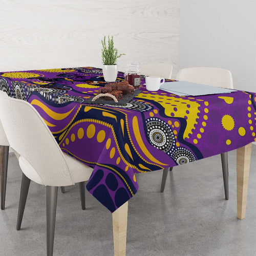 Melbourne Storm Tablecloth Aboriginal Dot Pattern - Rugby Mascot Heritage Pride