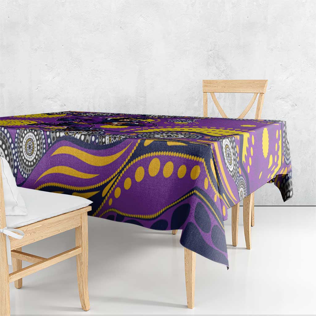 Melbourne Storm Tablecloth Aboriginal Dot Pattern - Rugby Mascot Heritage Pride