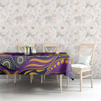 Melbourne Storm Tablecloth Aboriginal Dot Pattern - Rugby Mascot Heritage Pride