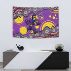 Melbourne Storm Tapestry Aboriginal Dot Pattern - Rugby Mascot Heritage Pride