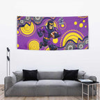 Melbourne Storm Tapestry Aboriginal Dot Pattern - Rugby Mascot Heritage Pride