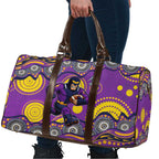 Melbourne Storm Travel Bag Aboriginal Dot Pattern - Rugby Mascot Heritage Pride