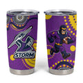 Melbourne Storm Tumbler Cup Aboriginal Dot Pattern - Rugby Mascot Heritage Pride