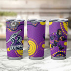 Melbourne Storm Tumbler Cup Aboriginal Dot Pattern - Rugby Mascot Heritage Pride