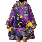 Melbourne Storm Wearable Blanket Hoodie Aboriginal Dot Pattern - Rugby Mascot Heritage Pride