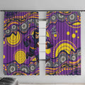 Melbourne Storm Window Curtain Aboriginal Dot Pattern - Rugby Mascot Heritage Pride