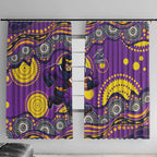 Melbourne Storm Window Curtain Aboriginal Dot Pattern - Rugby Mascot Heritage Pride