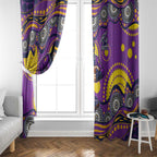 Melbourne Storm Window Curtain Aboriginal Dot Pattern - Rugby Mascot Heritage Pride