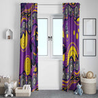 Melbourne Storm Window Curtain Aboriginal Dot Pattern - Rugby Mascot Heritage Pride