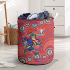 Newcastle Knights Laundry Basket Aboriginal Dot Pattern - Rugby Mascot Heritage Pride