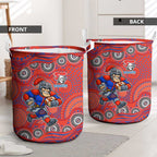 Newcastle Knights Laundry Basket Aboriginal Dot Pattern - Rugby Mascot Heritage Pride