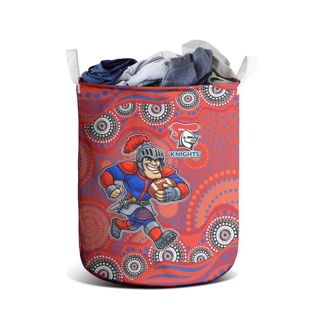 Newcastle Knights Laundry Basket Aboriginal Dot Pattern - Rugby Mascot Heritage Pride