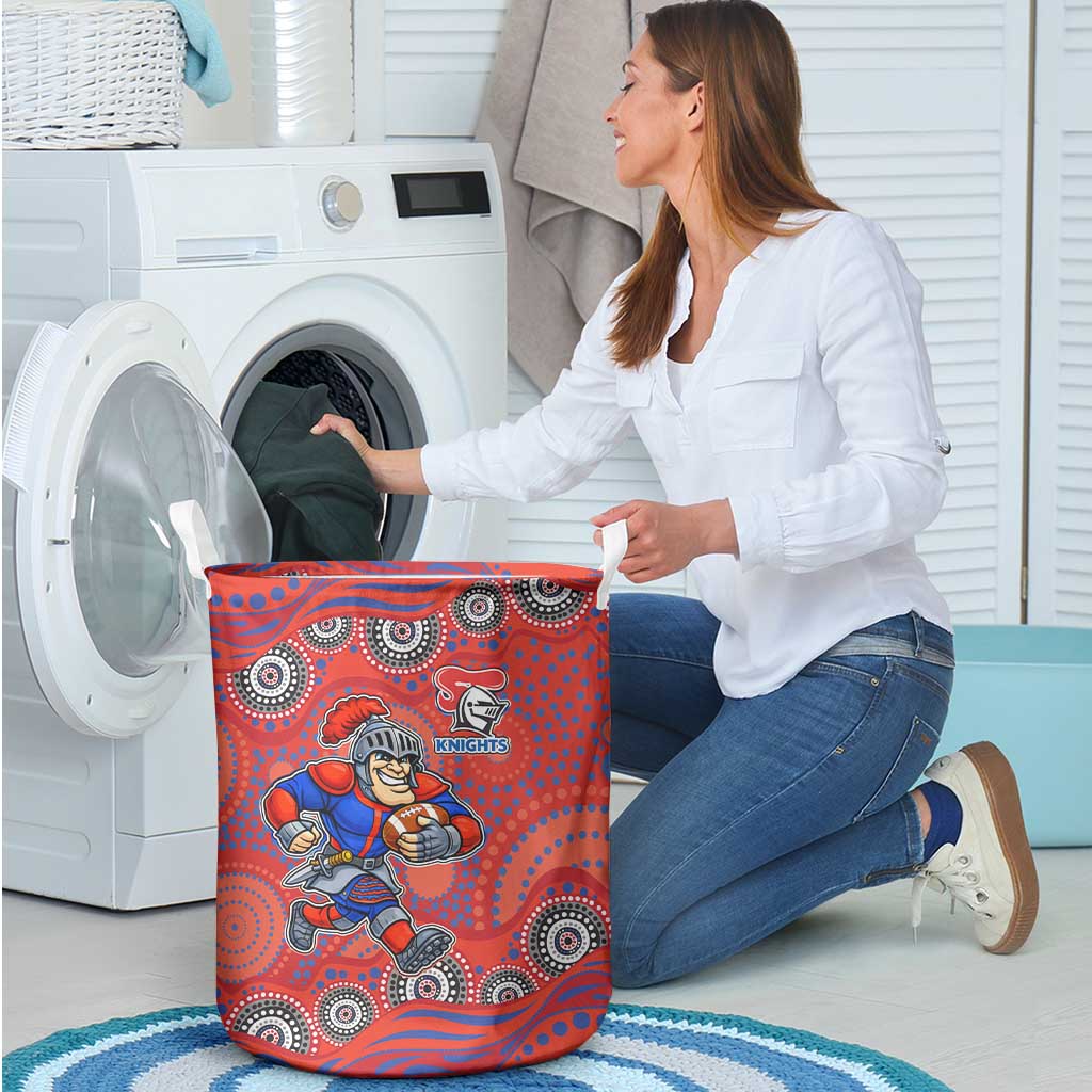 Newcastle Knights Laundry Basket Aboriginal Dot Pattern - Rugby Mascot Heritage Pride