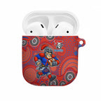 Newcastle Knights AirPods Case Aboriginal Dot Pattern - Rugby Mascot Heritage Pride