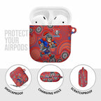 Newcastle Knights AirPods Case Aboriginal Dot Pattern - Rugby Mascot Heritage Pride