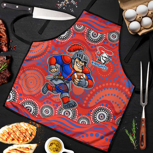 Newcastle Knights Apron Aboriginal Dot Pattern - Rugby Mascot Heritage Pride