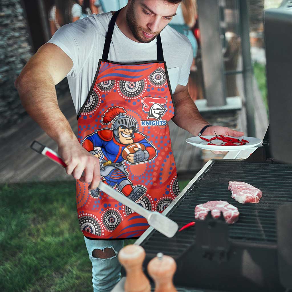Newcastle Knights Apron Aboriginal Dot Pattern - Rugby Mascot Heritage Pride