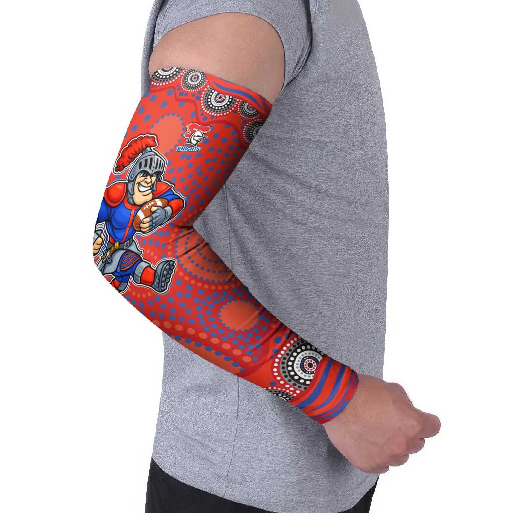 Newcastle Knights Arm Sleeves Aboriginal Dot Pattern - Rugby Mascot Heritage Pride