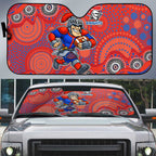 Newcastle Knights Auto Sun Shade Aboriginal Dot Pattern - Rugby Mascot Heritage Pride