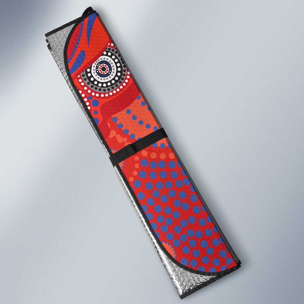 Newcastle Knights Auto Sun Shade Aboriginal Dot Pattern - Rugby Mascot Heritage Pride