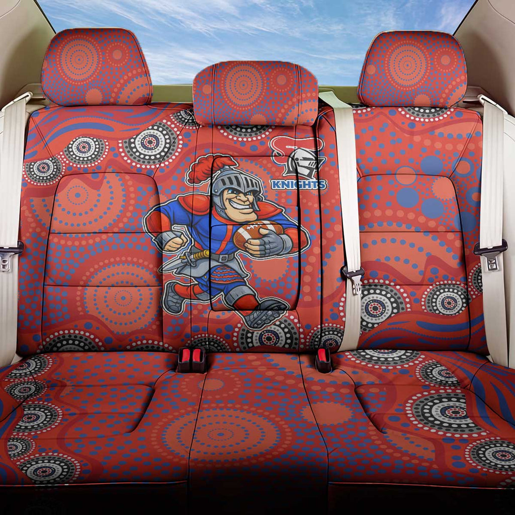 Newcastle Knights Back Car Seat Cover Aboriginal Dot Pattern - Rugby Mascot Heritage Pride