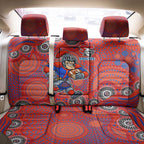 Newcastle Knights Back Car Seat Cover Aboriginal Dot Pattern - Rugby Mascot Heritage Pride