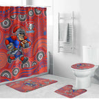 Newcastle Knights Bathroom Set Aboriginal Dot Pattern - Rugby Mascot Heritage Pride