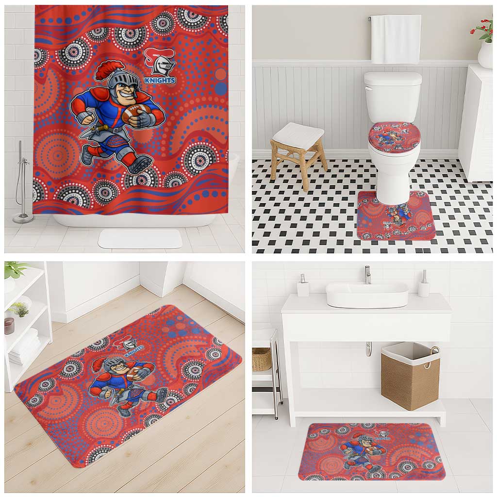 Newcastle Knights Bathroom Set Aboriginal Dot Pattern - Rugby Mascot Heritage Pride
