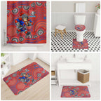 Newcastle Knights Bathroom Set Aboriginal Dot Pattern - Rugby Mascot Heritage Pride