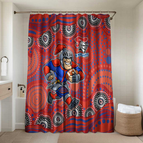 Newcastle Knights Bathroom Set Aboriginal Dot Pattern - Rugby Mascot Heritage Pride