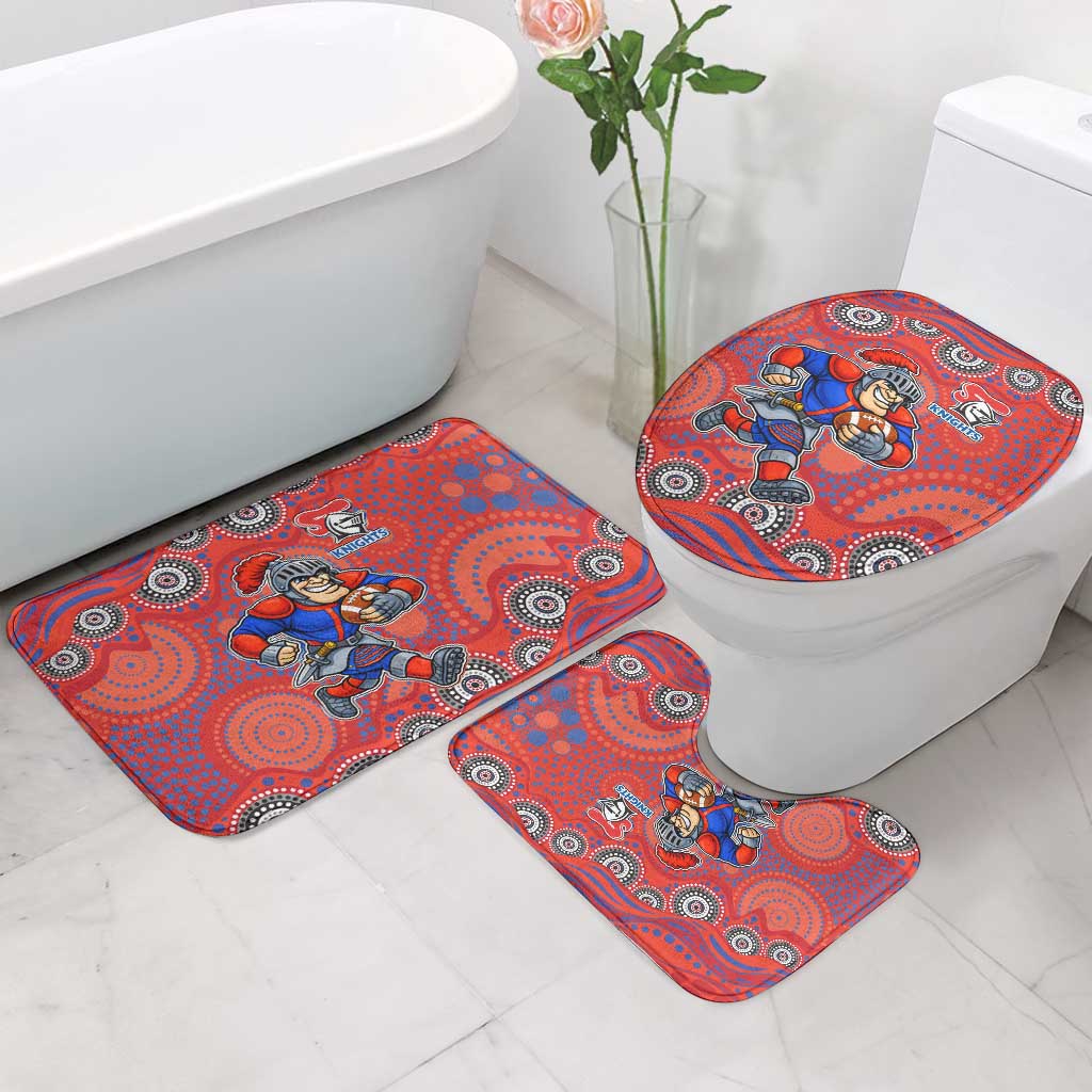 Newcastle Knights Bathroom Set Aboriginal Dot Pattern - Rugby Mascot Heritage Pride