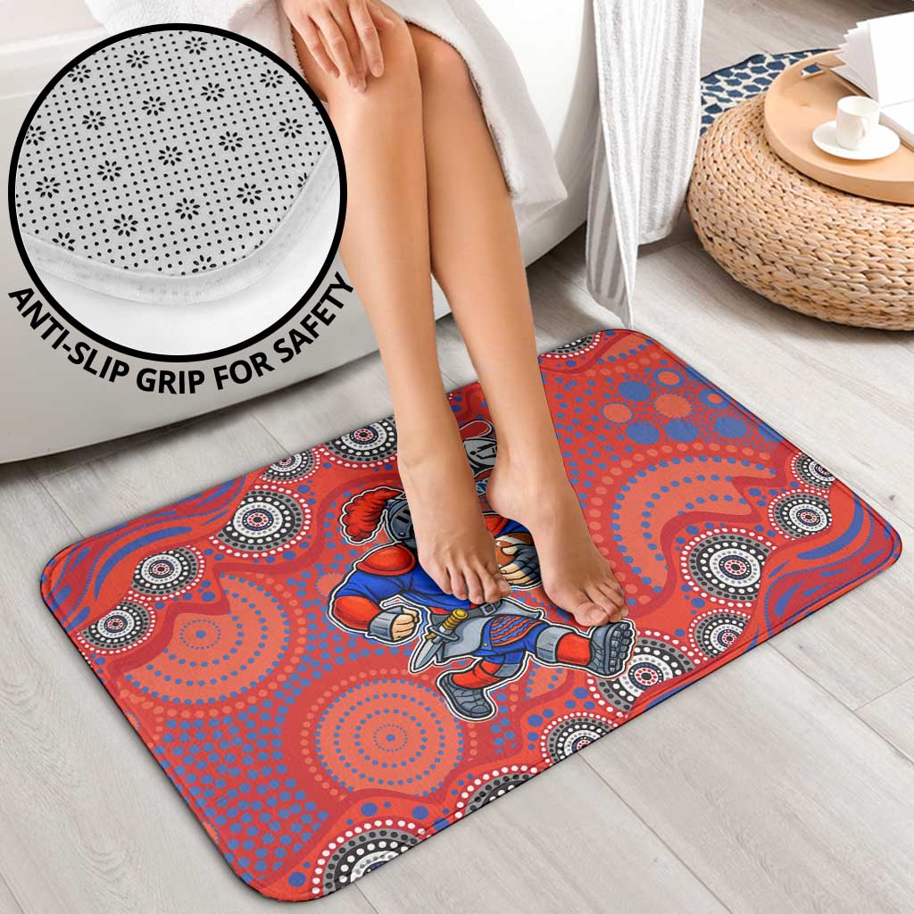 Newcastle Knights Bathroom Set Aboriginal Dot Pattern - Rugby Mascot Heritage Pride