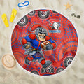 Newcastle Knights Beach Blanket Aboriginal Dot Pattern - Rugby Mascot Heritage Pride