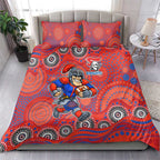 Newcastle Knights Bedding Set Aboriginal Dot Pattern - Rugby Mascot Heritage Pride